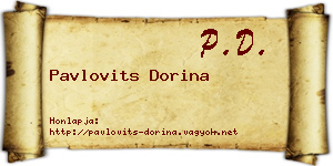 Pavlovits Dorina névjegykártya